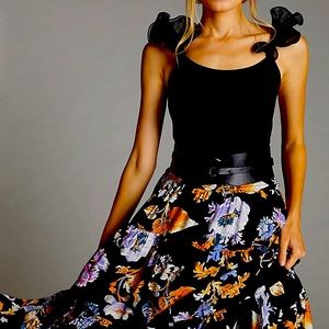 ANTHROPOLOGIES BLACK SCOOP NECK TOP!